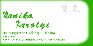 monika karolyi business card