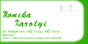 monika karolyi business card